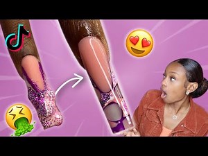 Recreating TikTok nail hacks using Morovan's polygel nail kit!