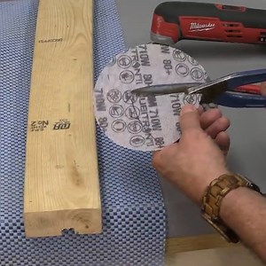 Cut down sanding discs to fit your oscillating tool. More oscillating tool tips: https://bit.ly/3A3miYl | WoodWorkWeb