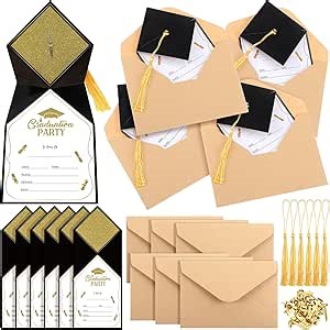 Kosiz 30 Pack Graduation Invitation with Envelopes Graduation Party Invitations Class of 2025 Grad Celebration Announcement Cards Party Supplies for University Masters