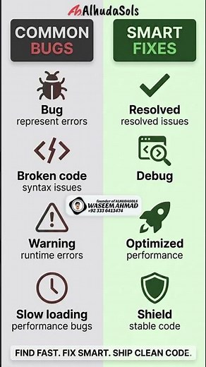 Common Bugs vs Smart Fixes 🐞 Fix Code Like a Pro