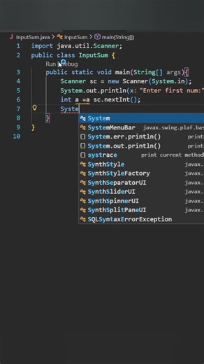 Input Two Numbers and Print Sum in Java | CodeWithRTech. #shorts #java #codingshorts #viralshorts