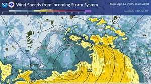 Incoming Storm for Southcentral Alaska to bring strong winds along the coast, and through favorable gaps this weekend into early next week. Strongest winds expected early Monday morning for Anchorage, Mat-Su Valleys, Copper River Valley, Turnagain Arm, and Seward as cold air rapidly wraps around the storm. Mix of rain and snow along coastal areas, including Whittier, Portage, and Turnagain Pass, through late Sunday night, followed by a rapid transition to snow at sea-level early Monday morning. 