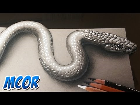 Como Dibujar una Serpiente 3D Realista