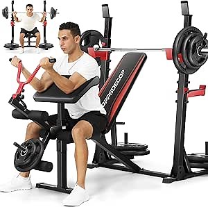 Fitvids Cast Iron Standard Weight Plates Including 5FT Standard Barbell with Star Locks, 95-Pound Set (85 Pounds Plates + 10 Pounds Barbell), Multiple Styles