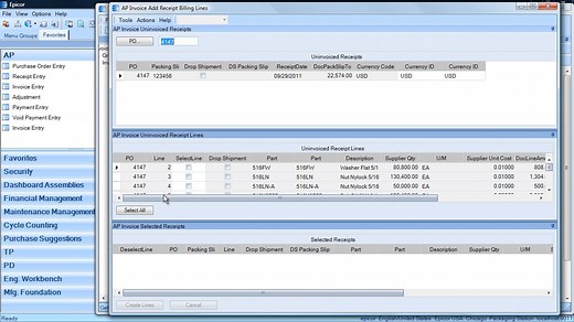 EPICOR Accounts Payable