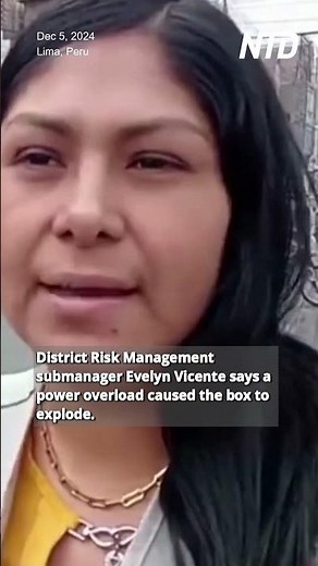 Woman Falls Into Electrical Box During Sidewalk Explosion in Peru