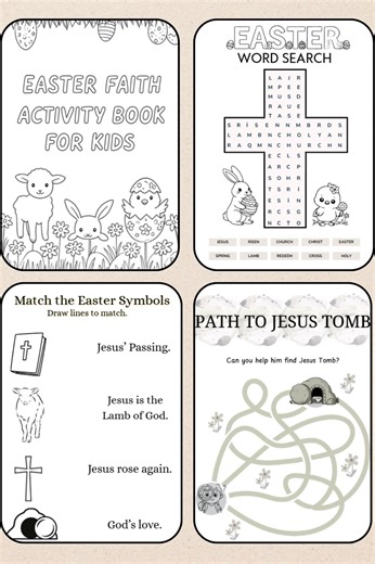 Christian Easter Worksheets | Bible Activities for Kids | Printable Church Pack | Faith-Based Learning