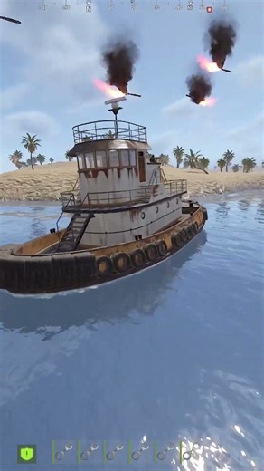 I FLIPPED A MINICOPTER USING A TUGBOAT IN RUST!!! #rust #rustconsole #rustgame