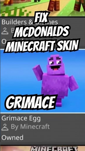 FIX McDonalds Minecraft grimace skin not showing up