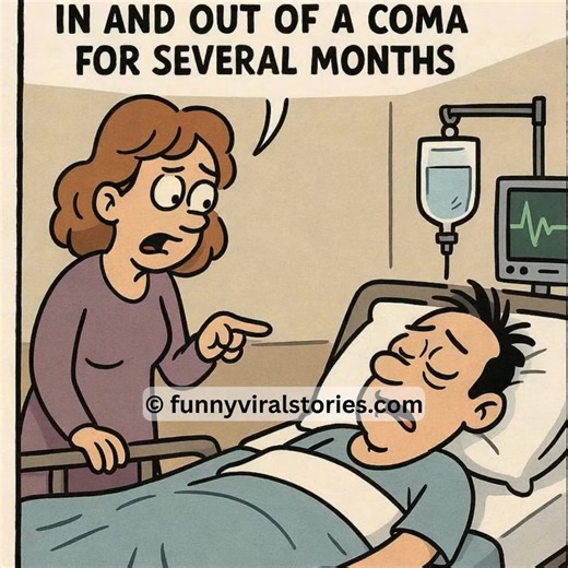 Woman's husband had been slipping in and out of a coma for several months, yet she had stayed by his bedside... Check out the full story below 👇👇 | Daily Funny Vibes