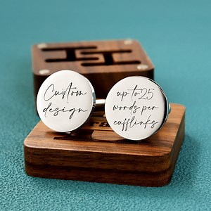 Personalized Custom Cufflinks，custom Any Content You Want, up to 25 Words per Cuff Links, Wedding Cuff Links, Birthday Anniversary Gifts - Etsy