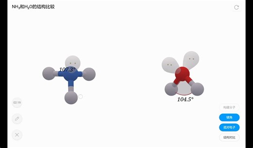 【化学】 NH3和H2O的结构比较