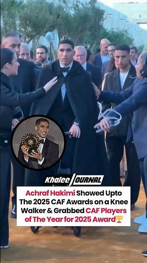 Achraf Hakimi Wins CAF Player of the Year 2025 | Emotional Moment on Knee Walker 🏆⭐