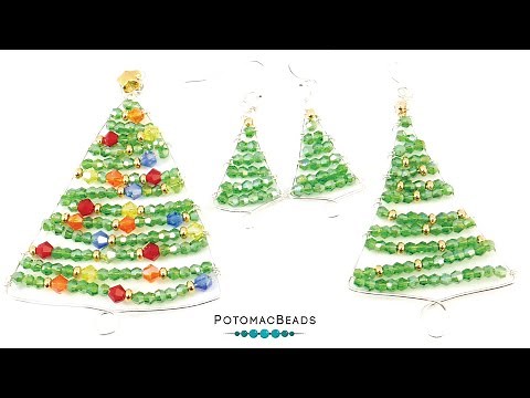 Quick Wire Christmas Tree Earrings & Pendant - DIY Jewelry Making Tutorial by PotomacBeads