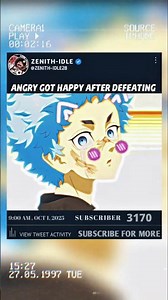 ANGRY GOT HAPPY AFTER DEFEATING#ANIME