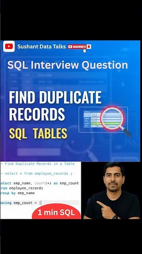 SQL Find Duplicate Records in a SQL Table | SQL common Interview Questions #sqltutorial #sql