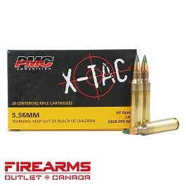 PMC XTAC M855 - 5.56 NATO, 62gr, FMJ-BT, Box of 20 [PMC556M855]