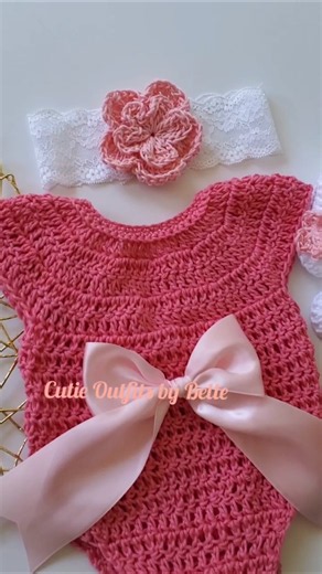 🎀 Crochet Inspo 🎀 Crochet Baby Romper for pics #crochet #knitting #handmade #babyclothes #cute