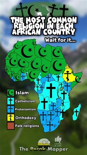 The most common religion in each African country #europe #mapping #mapper #geography #history