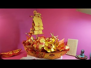 元寶蓮花之（大悲咒仙花法船），清明祭祖，中元普渡，往生者可用，元寶蓮花折法教學DIY
