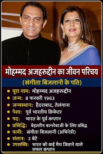 संगीता बिजलानी के पति मोहम्मद अजहरुद्दीन का जीवन परिचय ‼️ biography of Azharuddin#ytshorts #gk#news