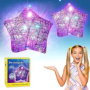 luvinkiddoll 3D String Art Crafts for Kids DIY LED Star Lantern Arts and Crafts for Kids Ages 8-12 Gifts for Girls and Boys 8, 9, 10, 11, 12 Year Old
