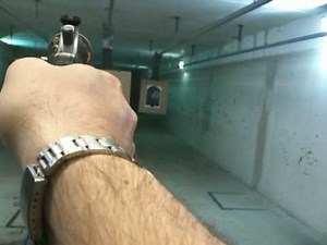 One-handed shooting Charter Arms .357 Target Mag Pug Revolver