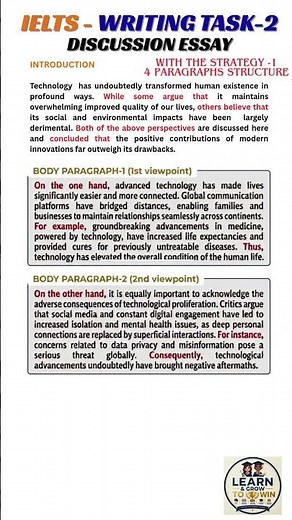 IELTS-MODEL ESSAY-✍️DISCUSSION ESSAY-WRITING-TASK-2-(Strategy 1-With 4 Paragraphs Structure) #ielts