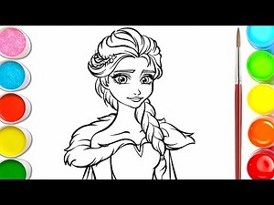 Frozen 2 Elsa Princess Drawing & Coloring Step By Step | How To Draw Elsa Princess
