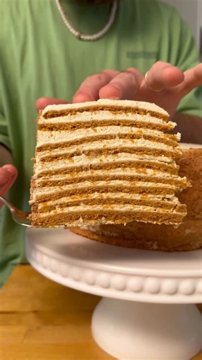 Ben Siman Tov on Instagram: "10 caramelized-honey layers cake that looks fancy and impressive but need zero special skills, and it’s pure fun to make! Full recipe at BenGingi.com ‘Honey Layered Cake’ (link in bio) Happy New Year and Shana Tova!!! 🍯 YASSS!"