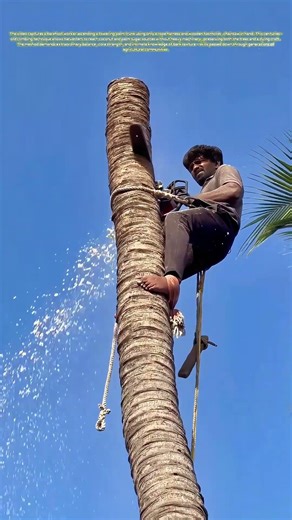 Scaling Heights: How Traditional Tree Climbers Harvest 50-Foot Palms Barefoot