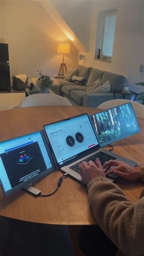 Enhance your multitasking setup with the Allvia Laptop Triple Screen Extender two 14″ 1080p Full HD IPS panels with rich color (72% NTSC) and high contrast, perfect for extended display or mirror mode. Compatible across Windows, ChromeOS, Linux, and USB-C/HDMI laptops. Features include anti-flicker tech and Adaptive Sync (60 Hz) for smooth visuals without tearing. Ideal for boosting productivity up to 300% with efficient, laptop-powered plug-and-play convenience.