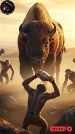 3 Early Humans vs. 1 Giant Bison - Who Wins? 🩸