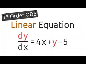 First Order Linear Differential Equation by Integrating Factor dy/dx = 4x + y - 5