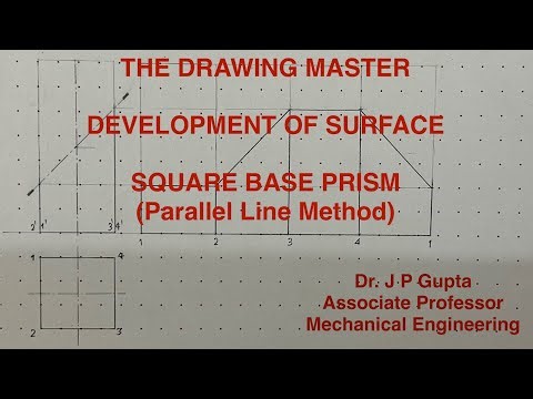 Development of Surface | Square Base Prism | Parallel Line Method | Engineering Drawing