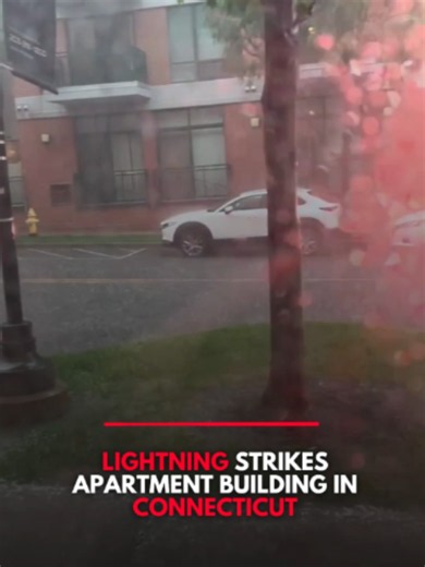 LIGHTNING STRIKE ⚡️: An apartment building was struck by lightning during severe weather in Stamford, Connecticut, on Tuesday afternoon. The strike triggered the fire alarm, and local firefighters responded to the scene. #Stamford #Connecticut #severeweather #foxweather