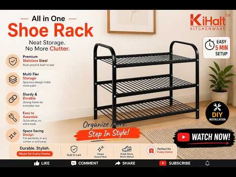 How to Assemble KiHalt Foldable Stainless Steel Shoe Rack | Easy Installation Guide
