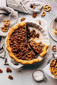 Butterscotch Salted Pretzel Pecan Pie - Butternut Bakery