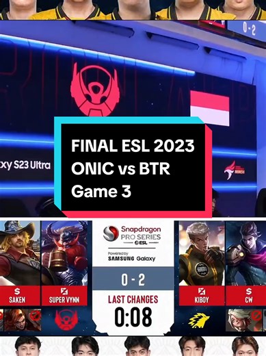 FINAL ESL ONOC vs BTR Game 3 #MLBBM7 #MLBB #btrvsonic #onicvsbtr #esl