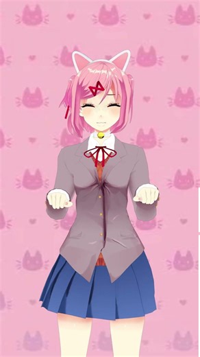 Natsuki Sad Cat Dance 🧁 #ddlc #animation #anime