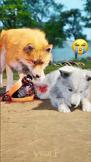 Wolf Saves Injured Pup… Then Faces a Giant Elephant! 🐺💔 #wolfgame