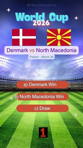 Denmark vs North Macedonia World Cup 2026 Qualifiers Prediction | Who Will Win? #match #prediction