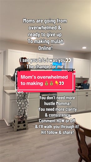 Moms are going from ready to quit & overwhelmed to making mulah online. I see you cause I was you!👀👀 The change for me: I went from throwing spaghetti at the wall to learning skills & strategy. You don’t need more hustle momma. You need more clarity & consistency.🙌🙌 Comment HOW or DM & I’ll show you how moms do it! #momsmakingmoneyonline #stayathomemom #momsoftiktok #howtomakemoneyonlineforbeginners #wifimoney