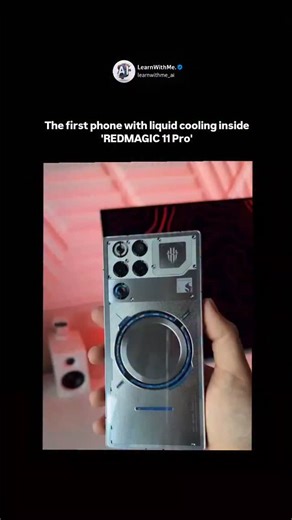 Mesum Mukhtar on Instagram: "Follow us ( @learnwithme.ai ) , World’s first smartphone with active liquid cooling is redefining thermal control in gaming devices. The REDMAGIC 11 Pro introduces its AquaCore system that circulates fluorinated coolant inside the phone to pull heat from the CPU and battery. It combines a 13,116mm² vapor chamber, Liquid Metal 3.0 layer, and a 24,000 RPM TurboFan for consistent high performance. Its sealed micro-channels and piezo micropumps move non-conductive coolan
