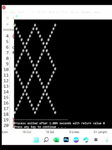 C++ Star Pattern @ Diamond X Shape ⭐ | Easy Loop Logic Tutorial