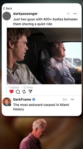 Two Serial Killers Share a Ride... Dexter and Trinity car journey #dexter #dextermorgan #trinity