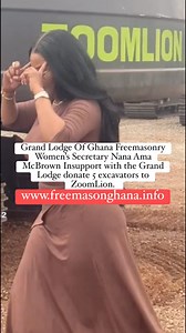 Grand Lodge Of Ghana Freemasonry Women’s Secretary Nana Ama McBrown Insupport with the Grand Lodge donate 5 excavators to ZoomLion. | Freemason Grand Lodge Osu 7627