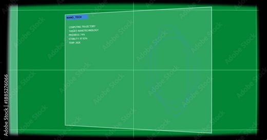 Compute trajectory NANO_TECH panel sliding and rotating to display blue plot on transparent bg