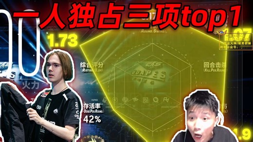 DANKING看布达佩斯major第三阶段数据图，donk数据一人独占三项top1再次爆表（全程录像带字幕）