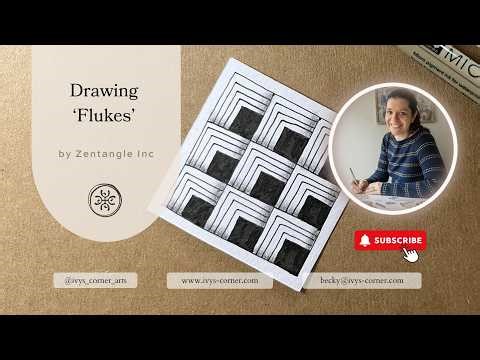 How to Draw Flukes | Classic Zentangle Grid Pattern with Shading Magic